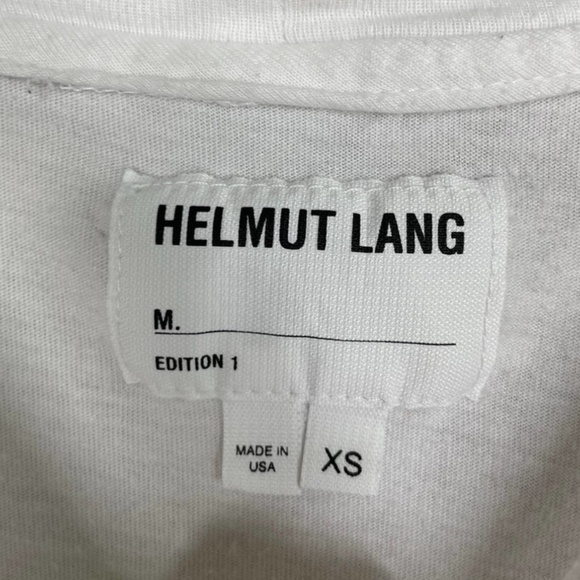 HELMUT LANG pell Out T-Shirt Tee White Black Crew Neck Short Sleeve, X-SMALL - Picture 5 of 5